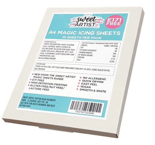 5 x Edible Image A4 Icing Sheets - (5 sheets - Sweet Artist)