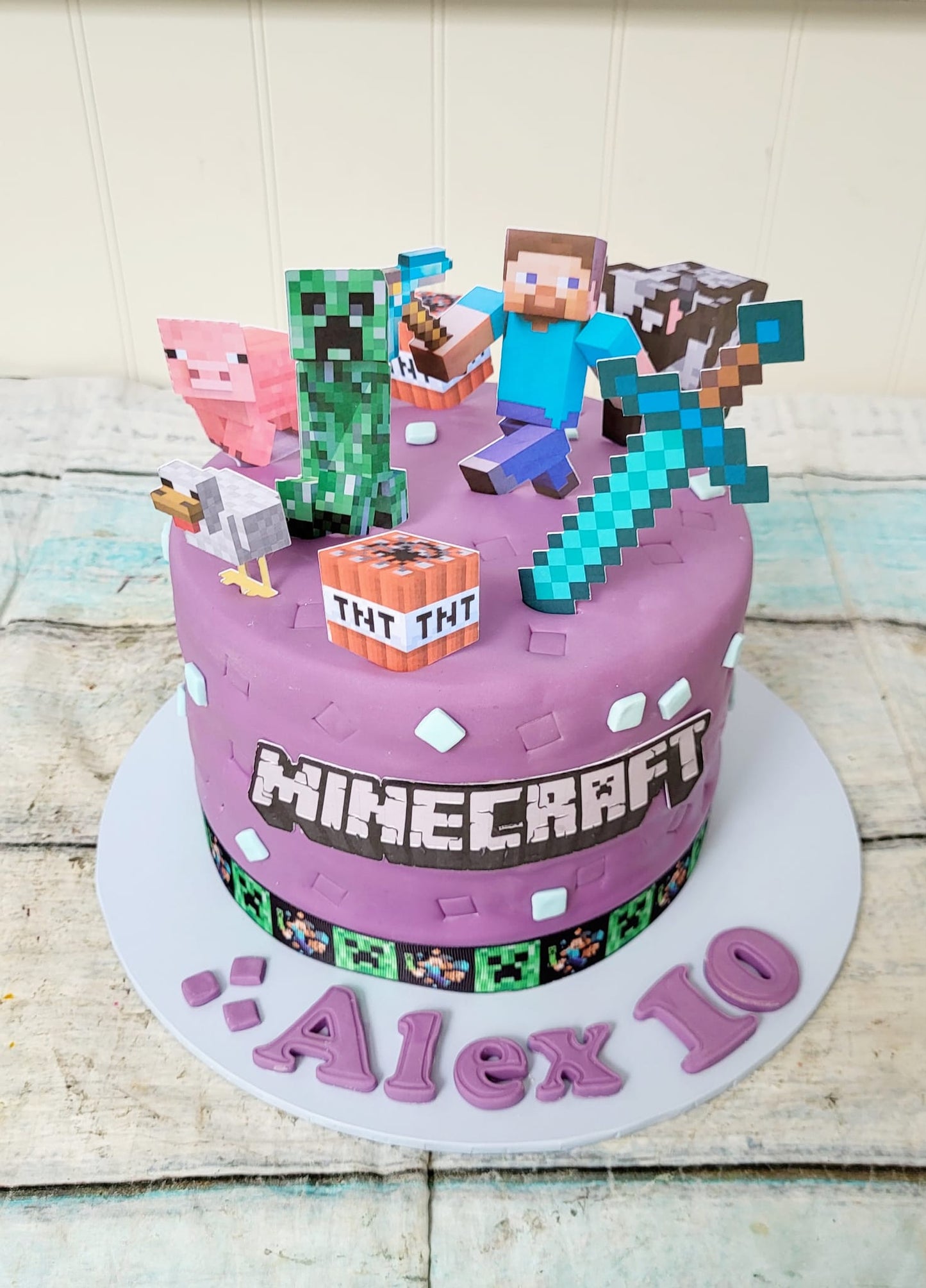 Minecraft card cake toppers