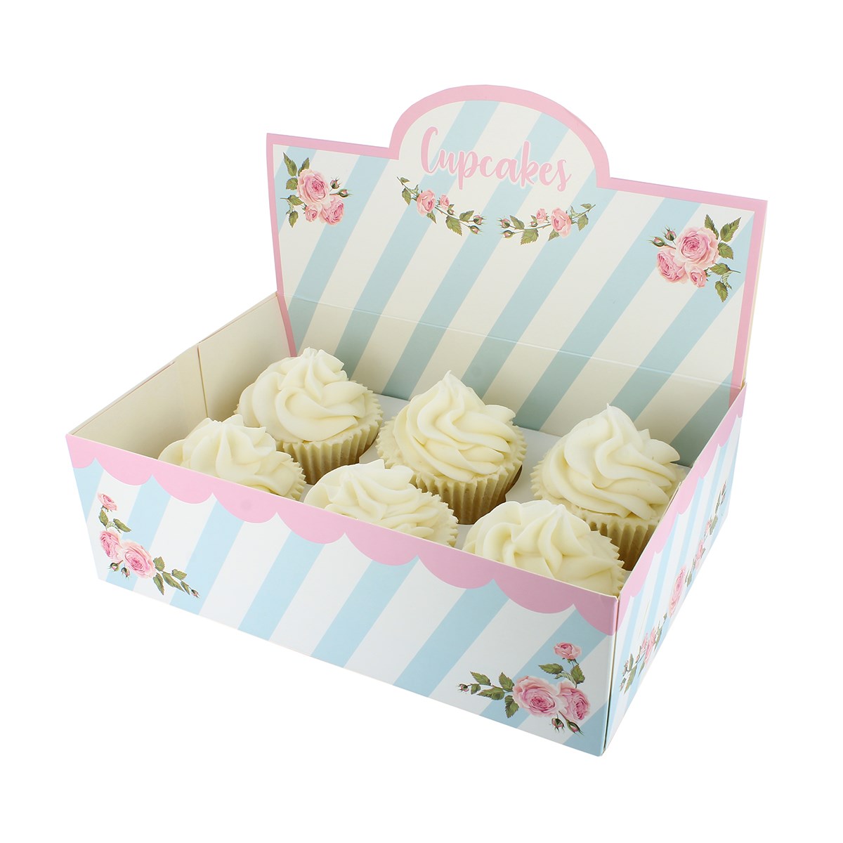 Afternoon tea cupcake display boxes (6 full size/12 mini cupcakes)