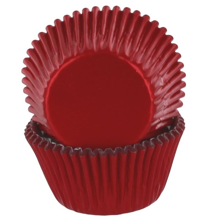 Red Foil Cupcake Cases - 50 pack (Baked With Love)
