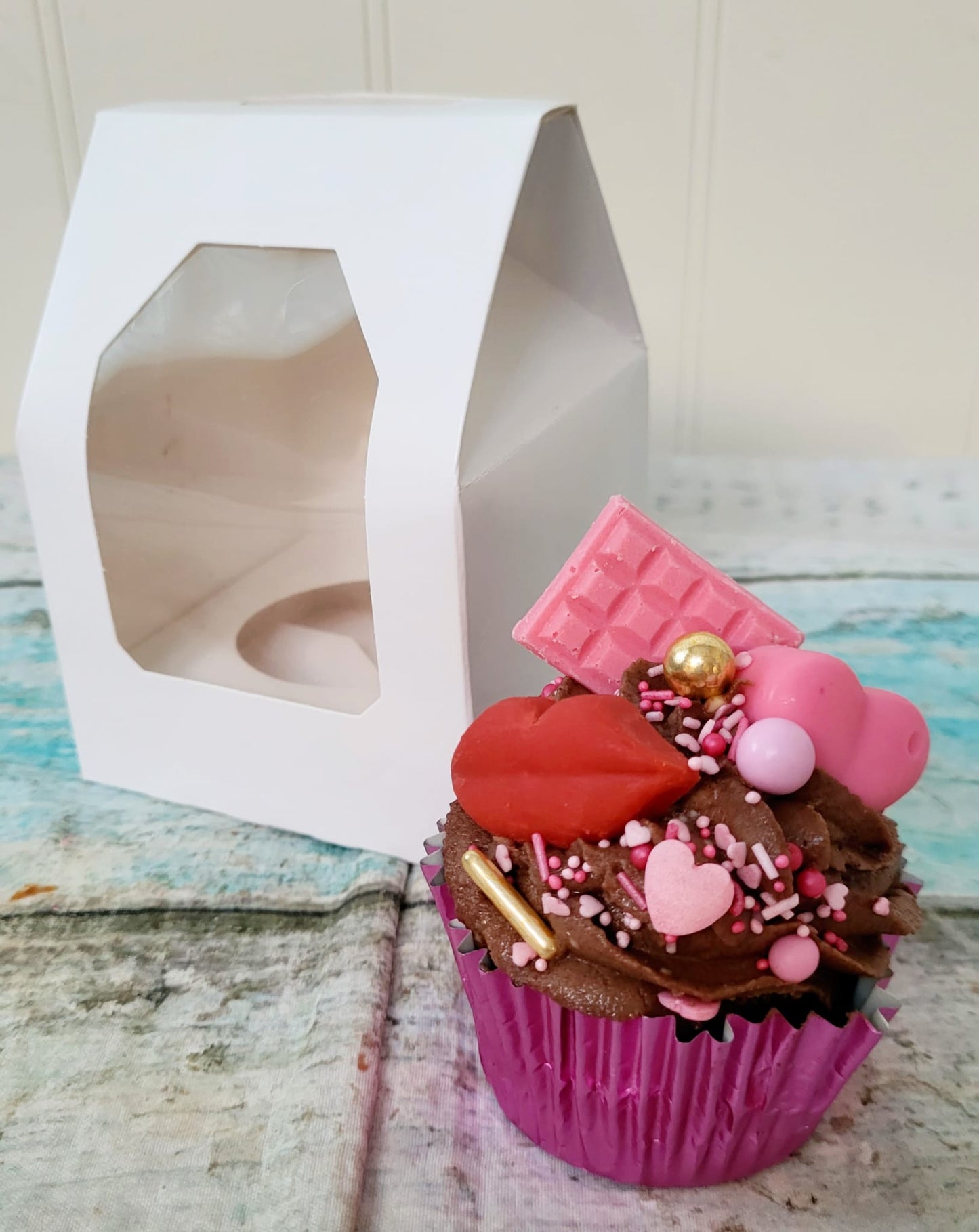 1 hole (single) Cupcake Box - White