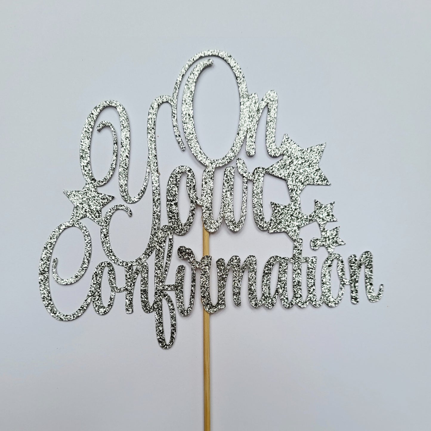 "On Your Confirmation" card cake topper