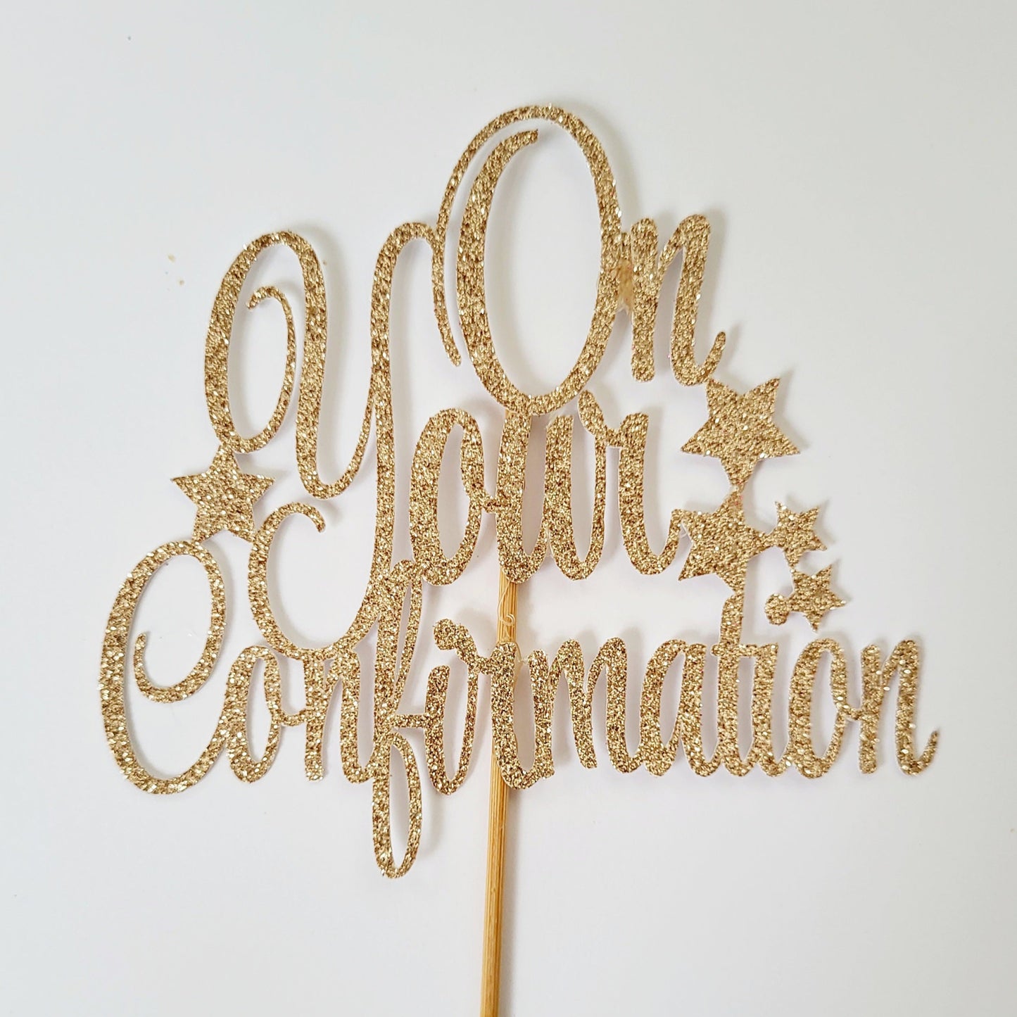 "On Your Confirmation" card cake topper