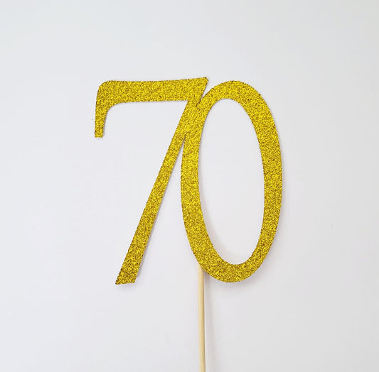 70th Birthday "70" Card Cake Topper