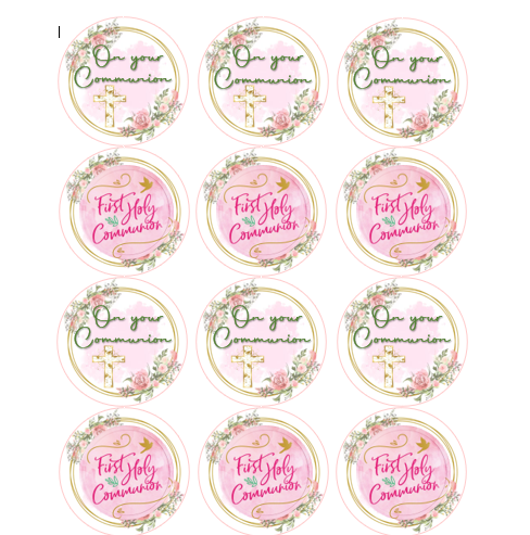 15 x Girls Communion Cupcake toppers (5cm)