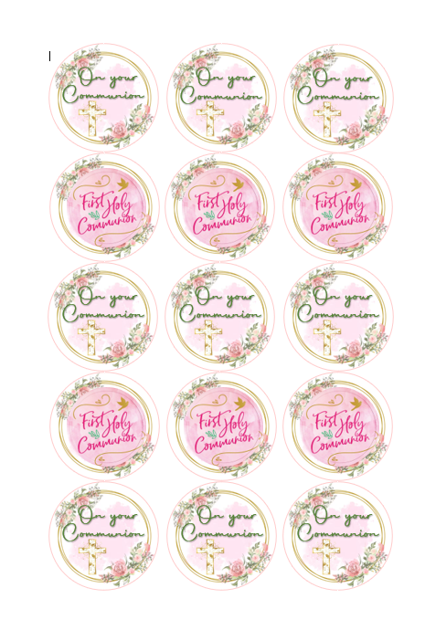 15 x Girls Communion Cupcake toppers (5cm)