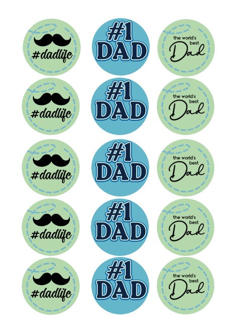 Fathers Day Edible Cupcake images (15 to a sheet)