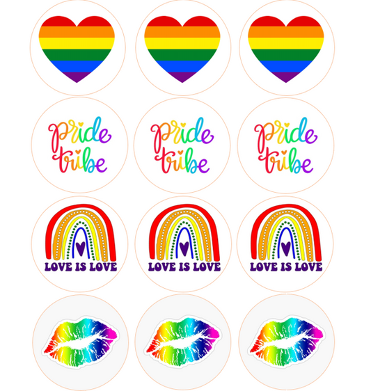 Pride Edible Cupcake edible image mix (15 to a sheet)