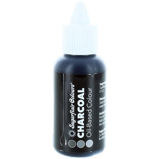 Charcoal (black) - Sugarflair OIL BASED food colour (30ml)