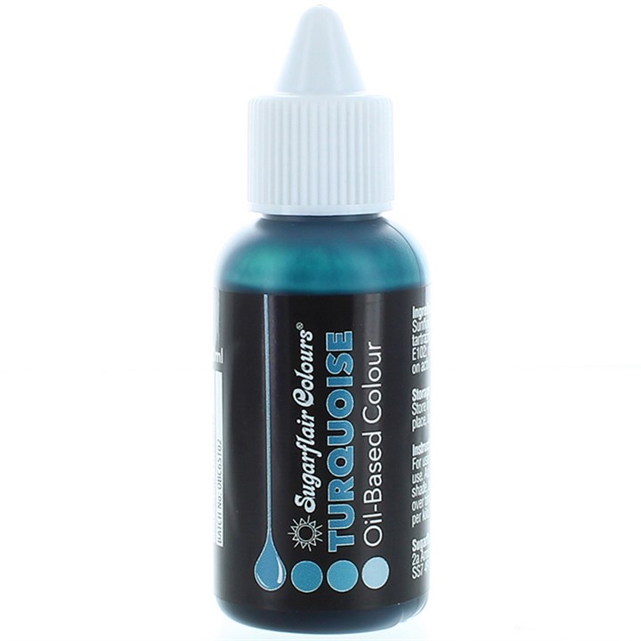 TURQUOISE - Sugarflair OIL BASED food colour (30ml)