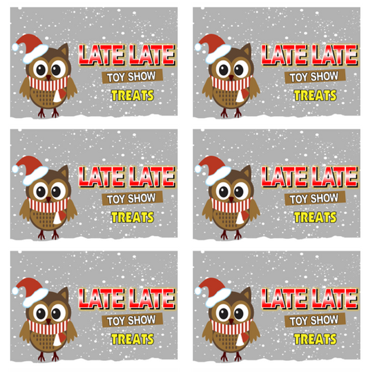 Late Late Toy Show Treat Box Stickers Labels