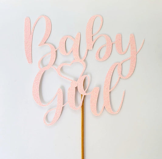 "Baby Girl" card cake topper (13.5 x 12.5)