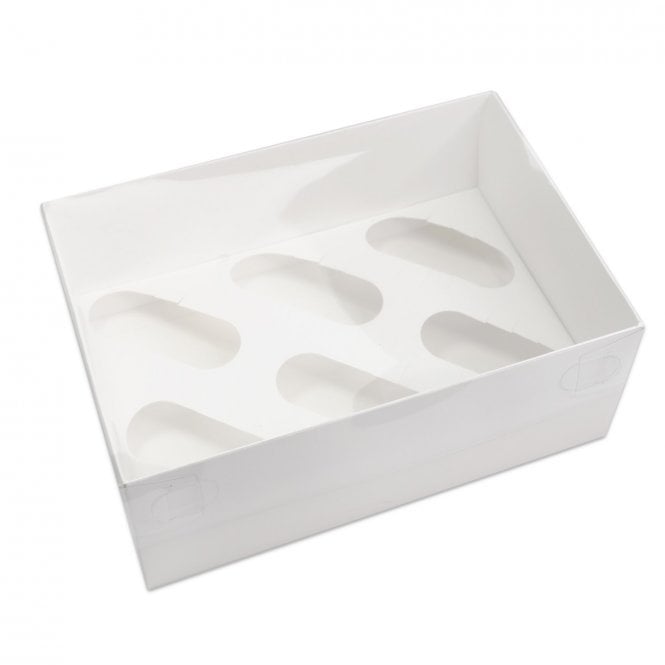 6 hole (2 PACK) FULL CLEAR LID cupcake boxes