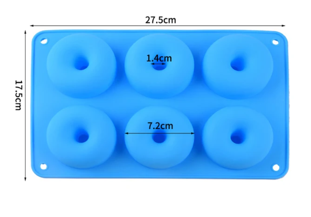 Donut mould - 6 hole silicone