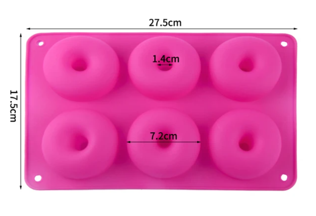 Donut mould - 6 hole silicone