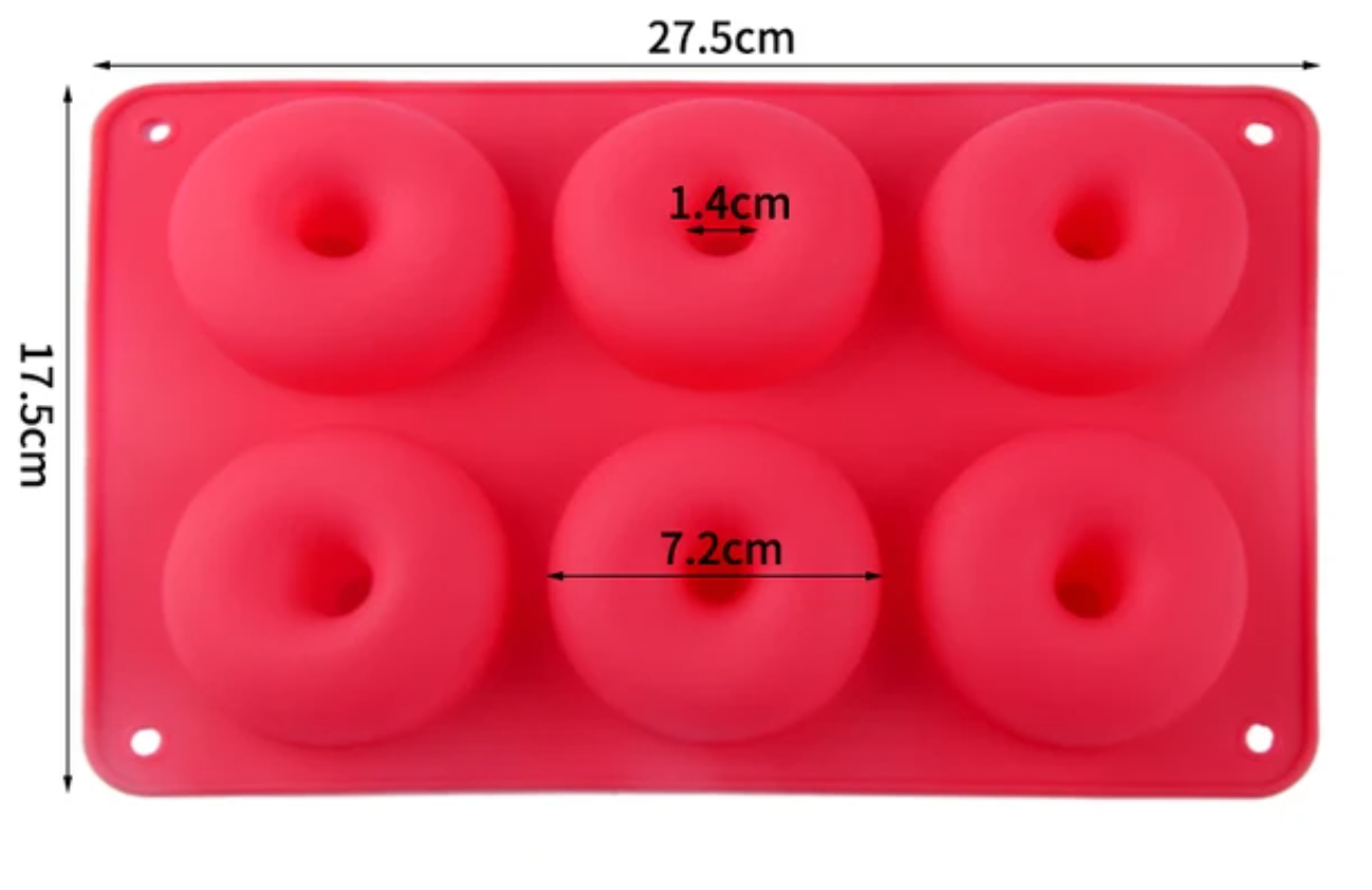 Donut mould - 6 hole silicone