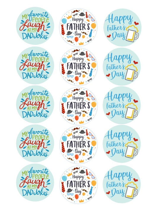 Fathers Day Edible Cupcake images 3 (15 to a sheet)