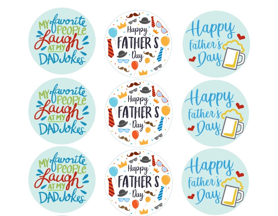 Fathers Day Edible Cupcake images 3 (15 to a sheet)