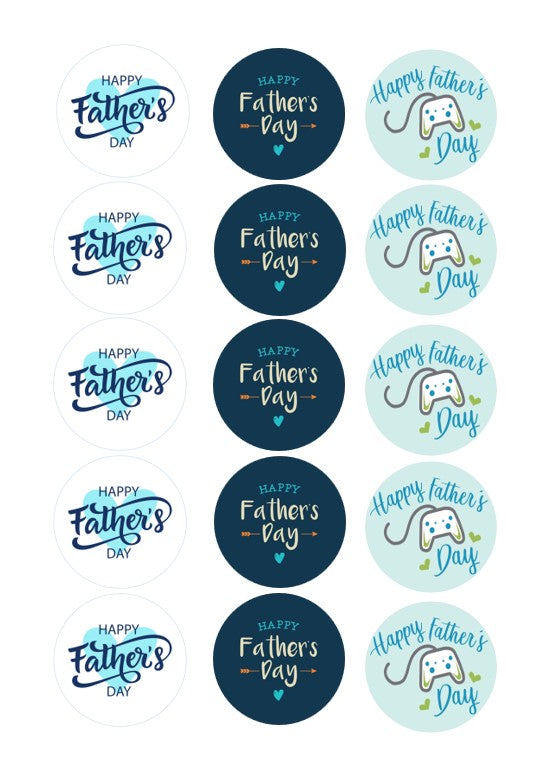 Fathers Day Edible Cupcake images 2 (15 to a sheet)