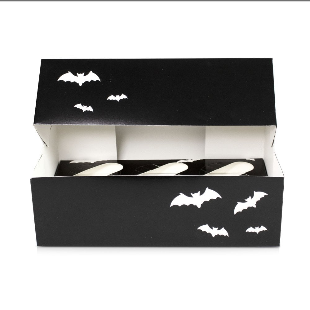 Halloween Black Bat cupcake box (6 hole)