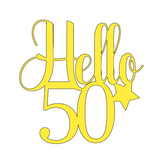 Hello 50 Card Cake Topper