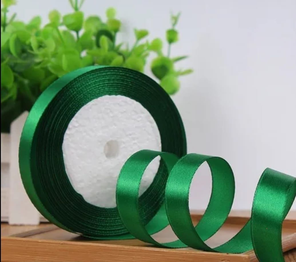 Mid Green Satin Ribbon (15mm)