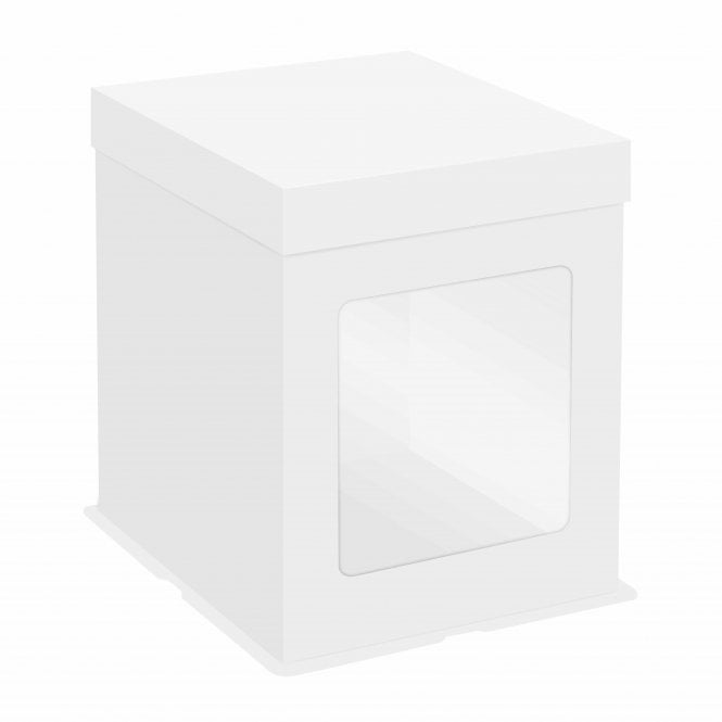 12" (TALL FRONT WINDOW) white cake boxes