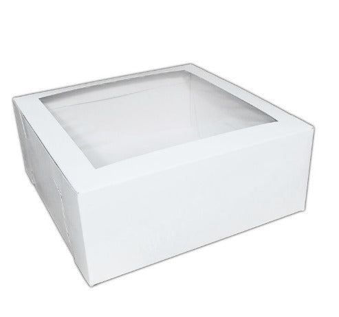 10" white windowed (4" deep) cake boxes