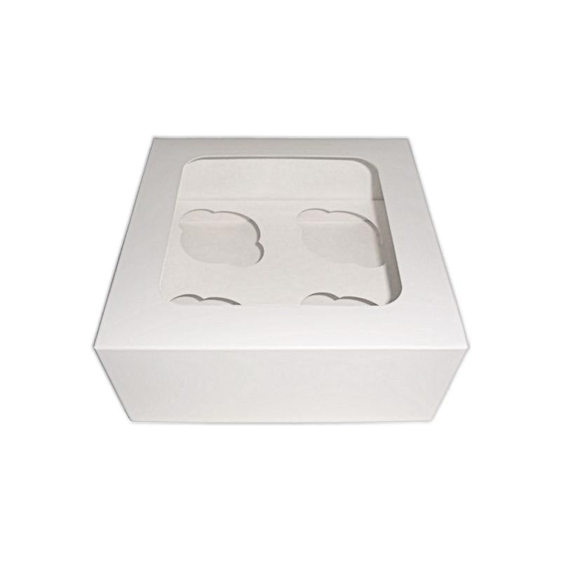 4 Hole Cupcake Box - White