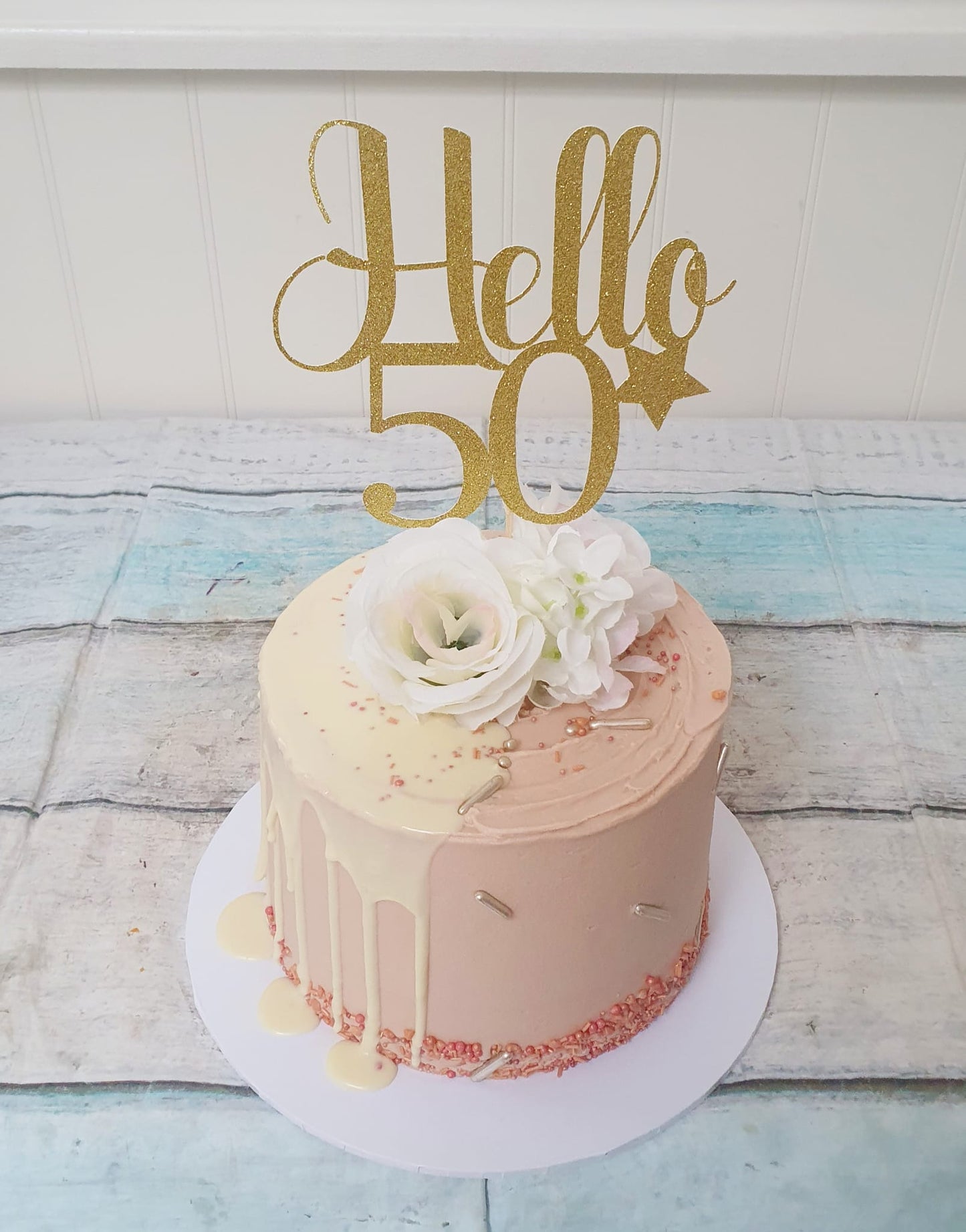 Hello 50 Card Cake Topper