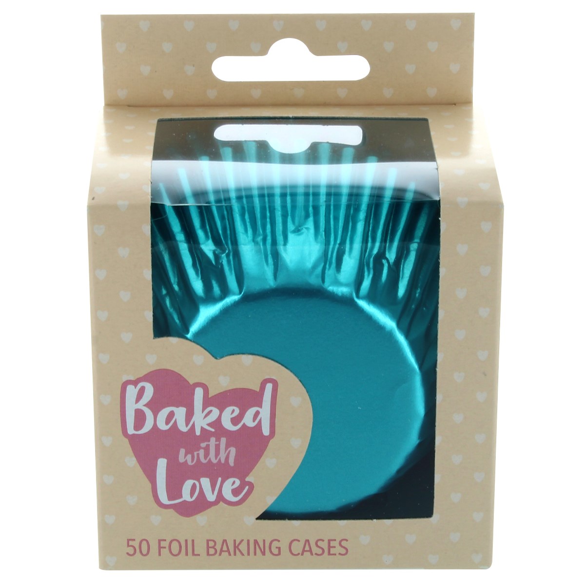 Aqua Foil Cupcake Cases - 50 pack (Baked With Love)