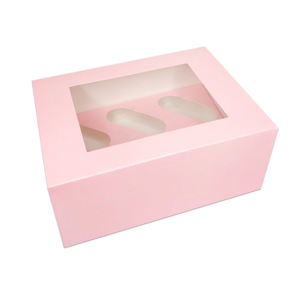 Baby Pink 6 hole cupcake boxes