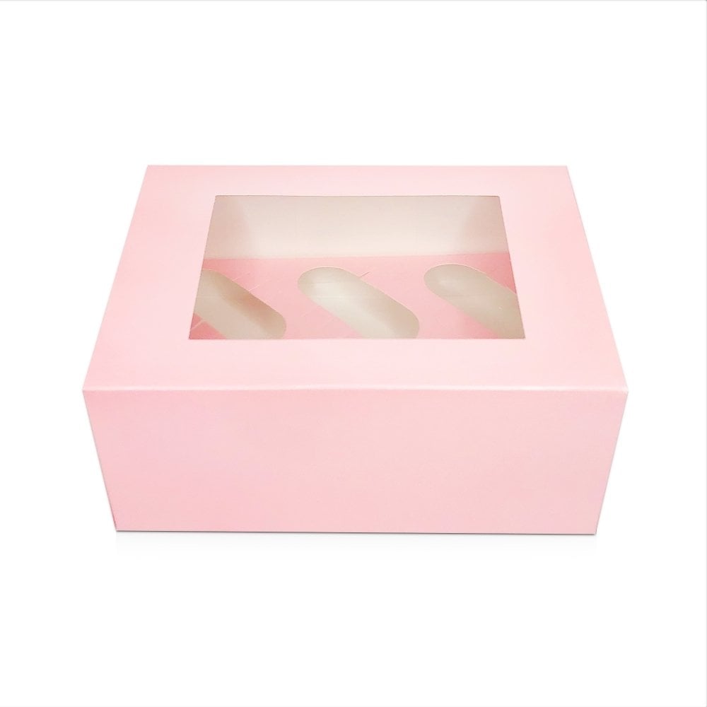 Baby Pink 6 hole cupcake boxes