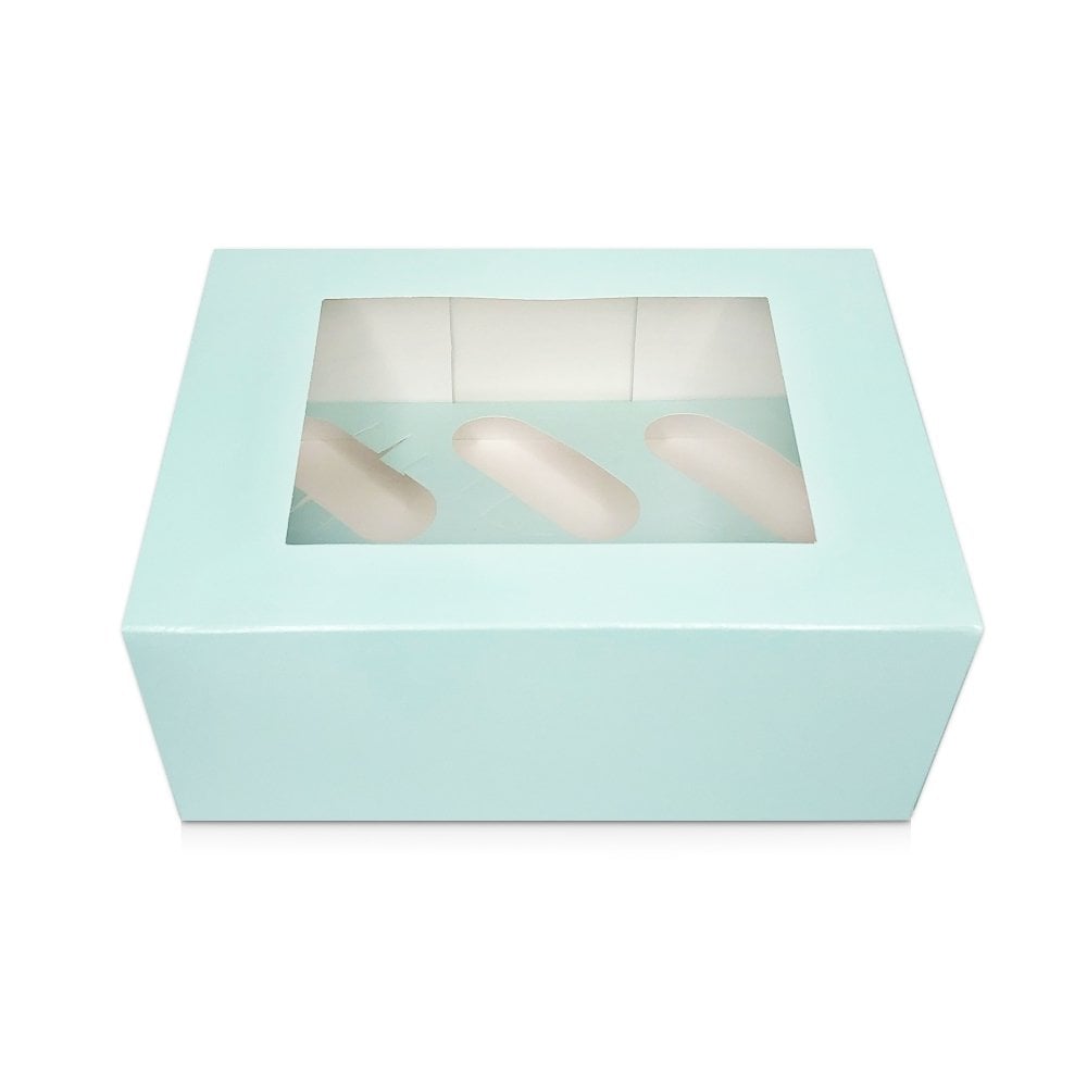 Duck Egg Blue 6 hole cupcake boxes