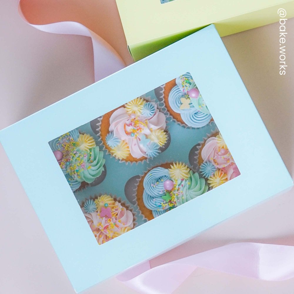 Duck Egg Blue 6 hole cupcake boxes