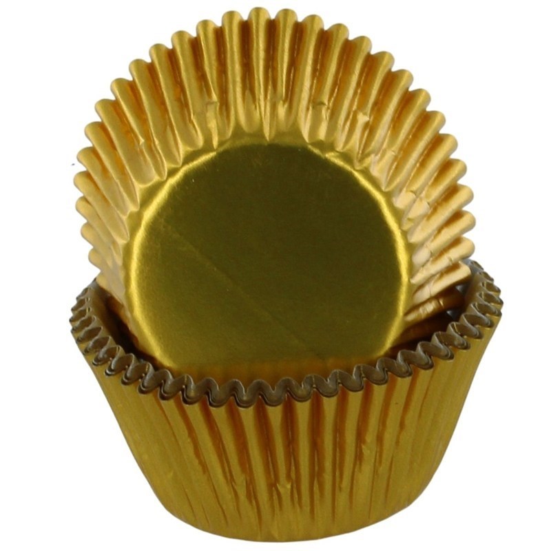 Gold Foil Cupcake Cases - 50 pack (Baked With Love)