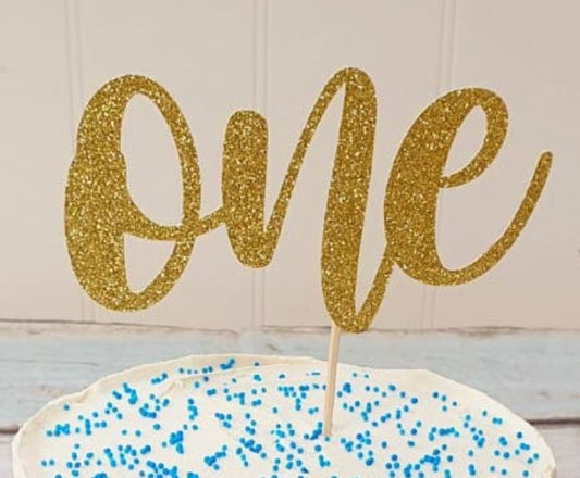 "One" Card Cake Topper