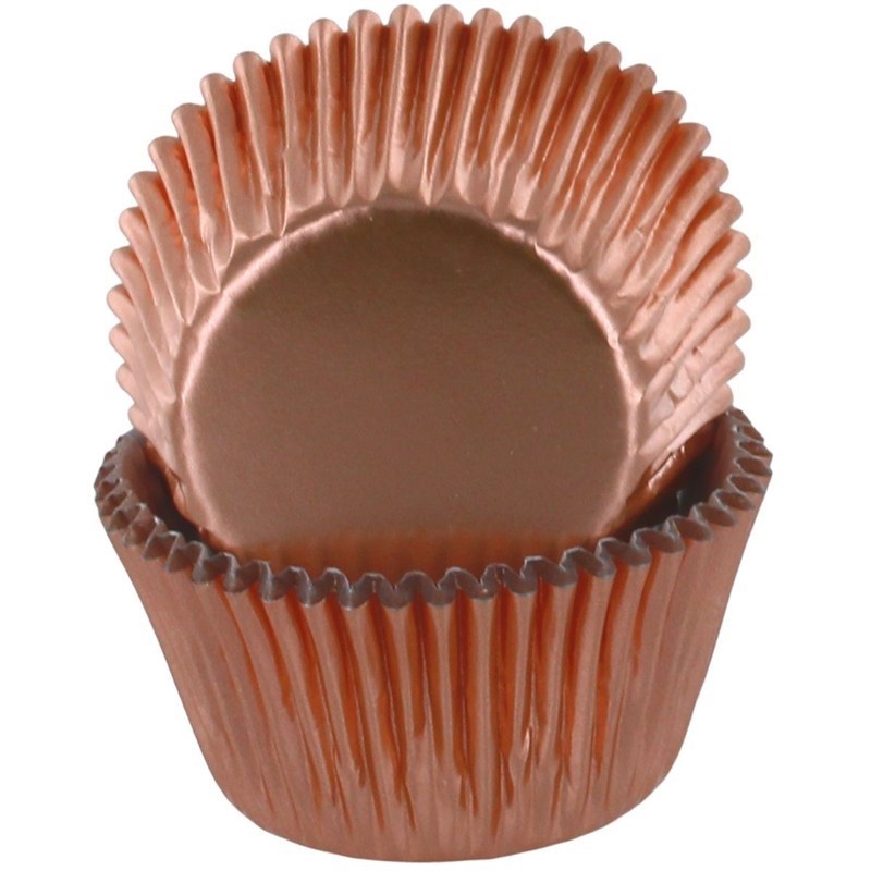 Rose Gold Foil Cupcake Cases - 50 pack (Baked With Love)