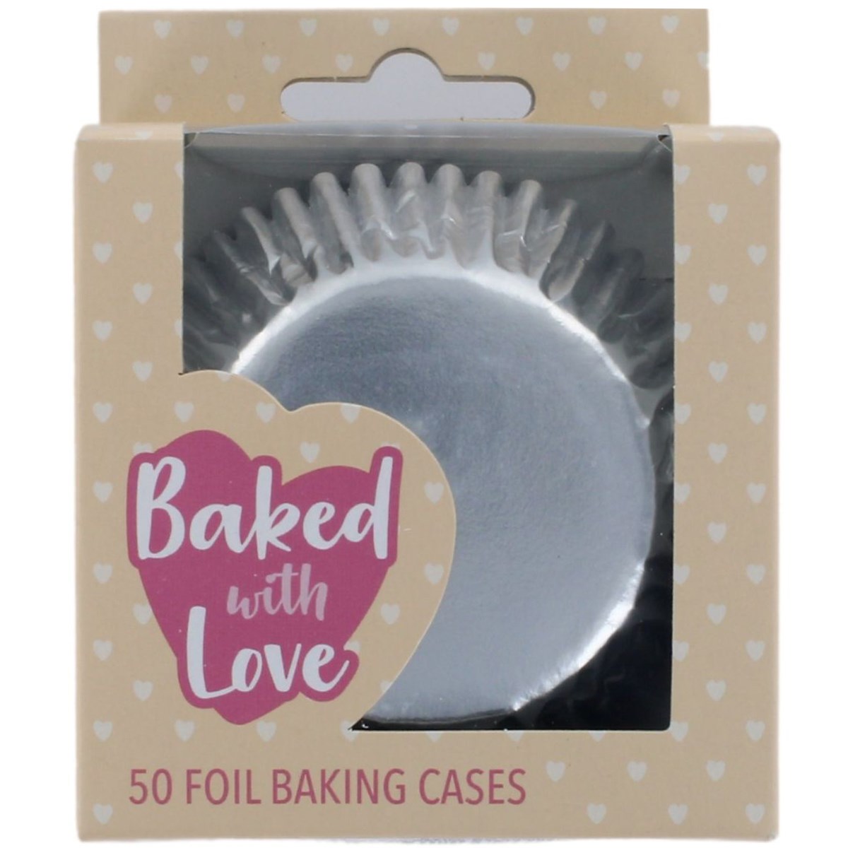 Silver Foil Cupcake Cases - 50 pack (Baked With Love)