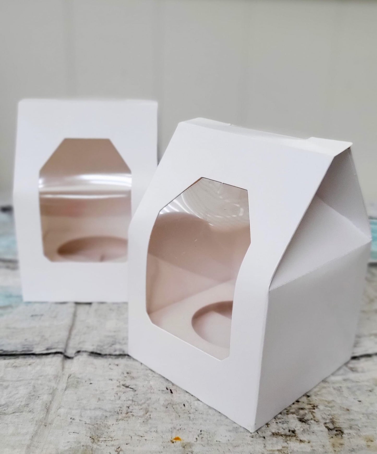 1 hole (single) Cupcake Box - White