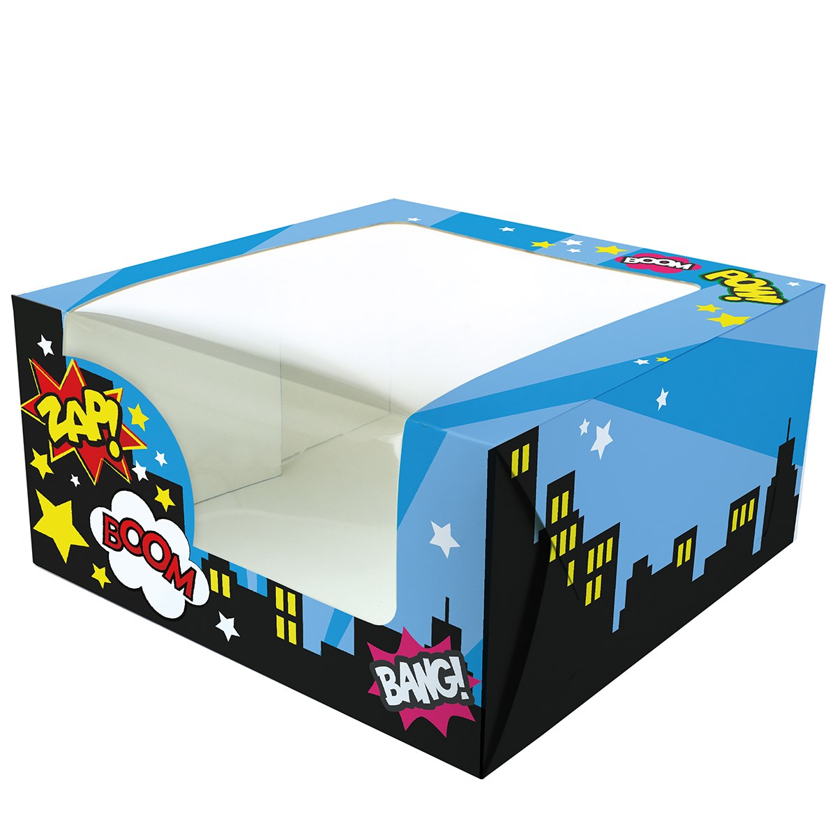 Superhero 10" windowed cake box