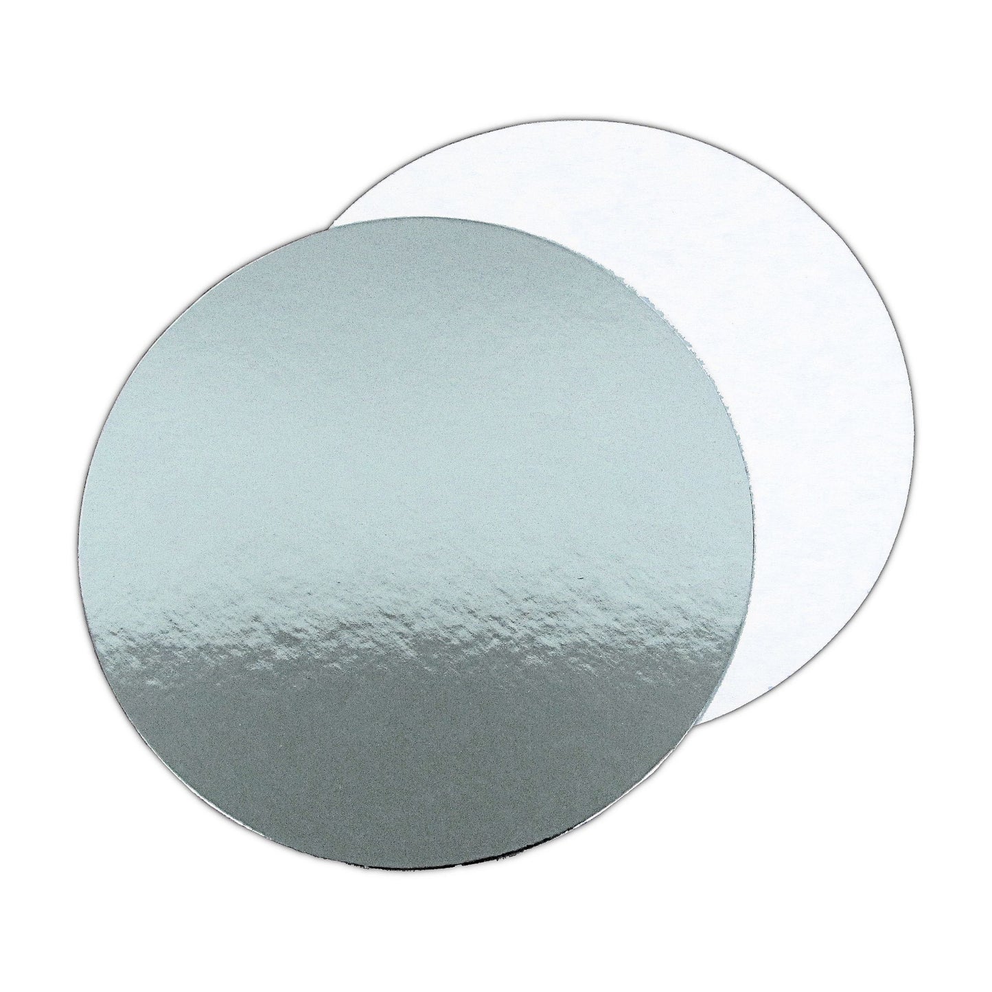 4" White/Silver Thin Cake Card (round)