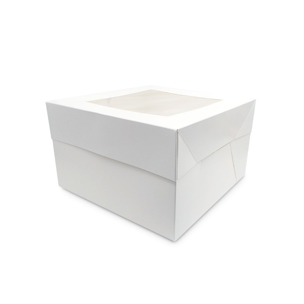 12" white cake boxes with CLEAR WINDOW LID